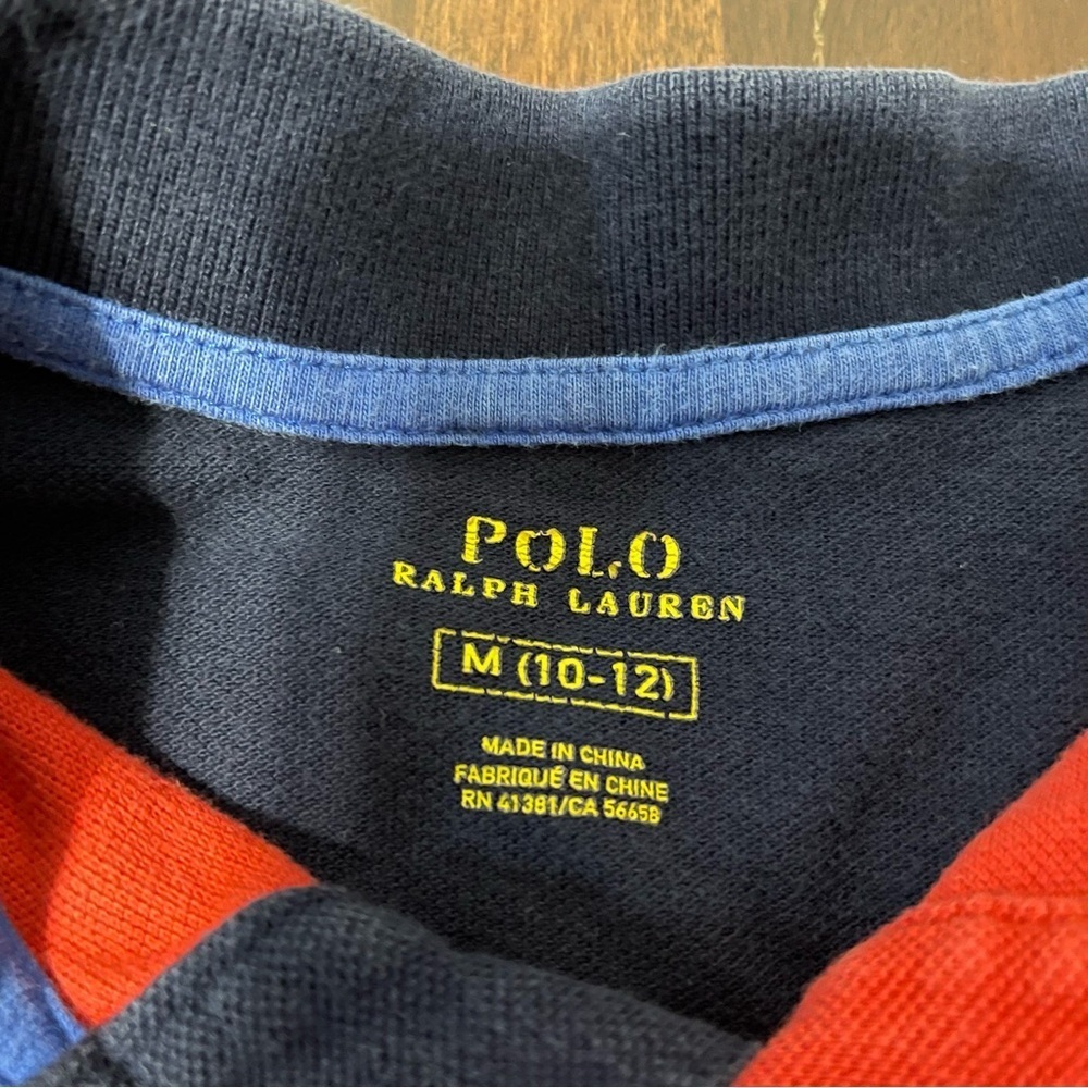 Polo Ralph Lauren Color Block Polo Boys Medium 10-12 Big Pony Cotton - Picture 3 of 9